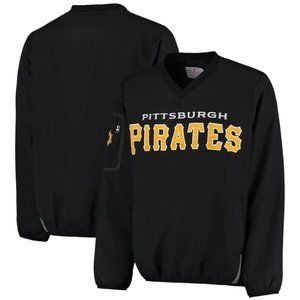 G-III Men's Pittsburgh Pirates The Diamond V-Neck Pullover Jacket Black M L